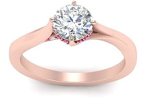 Anillo Oro Rosa Con Diamante