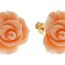 Pendientes Coral Rosa Y Oro