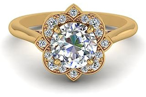 Anillo Flor Diamantes