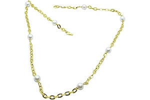 Collar De Oro Con Perlas Cultivadas