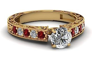 Anillo Rubí Oro Amarillo