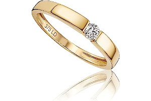 Anillo De Oro 18 Kilates Con Diamante