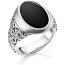 Anillo Plata Y Onix Hombre